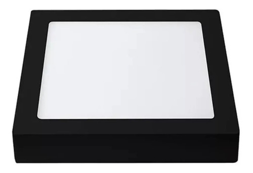 Plafon Panel Led Negro 18w Cuadrado Aplicar Luz Fria Calida 