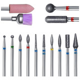 Juego 14 Brocas Para Uñas Kit Profesional Brocas Rotativas P