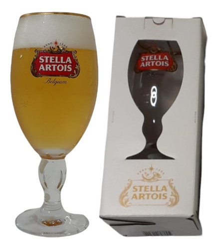 Copa De Cerveza Stella Artois 330 Ml En Cajita Para Regalo 