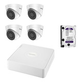 Kit Ip Full Poe Hikvision Nvr 8 Ch + 4 Domos 2mp + Disco