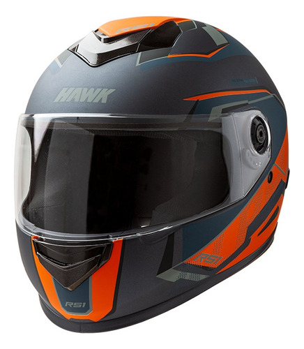 Casco Para Moto Integral Hawk Rs1 Alpha Naranaja Talle Xl