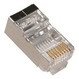 Ficha Plug Rj45 Blindado Cable De Red Ftp Cat5e Macho X 100