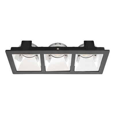 Luminaria LED Dirigible Para Empotrar En Techo Color Negro con Cromo Olhos Illux Tl-2923.n | Envío gratis