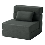 Sofá Cama Plegable Convertible - Gris Oscuro