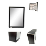Armário Espelho Para Banheiro Alumínio Parede Sobrepor Preto