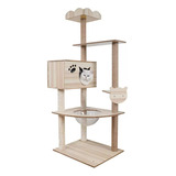 Rascador Gatos Torre 158cm Madera Casa Mascotas