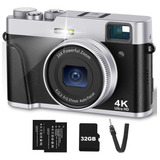 Cámara 4k Cámara De 48mp Para Fotografía Con Flash Y Visor, 