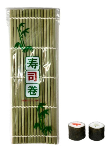 Esteira Sudarê P/ Sushi Comida Japonesa 24cm Quadrado Bambu