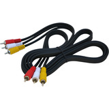 Puntotecno - Pack X 2 Cable Audio Video Rca 3x3 1,5 Mts