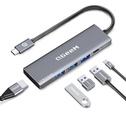 Adaptador Usb-c 5 En 1 Multipuerto Usb 3.0 Hdmi 4k 30hz Pd