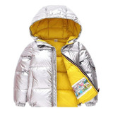 Abrigo Grueso Brillante Chamarra Impermeable Niños Invierno