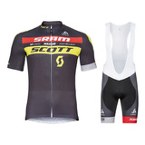 Conjunto Ciclismo Tricota Scott Pro Calza Acolchado Tirantes