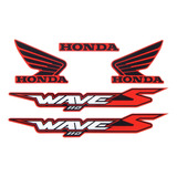 Calcos Juego Honda Wave 110s Tipo Original ( Moto Roja)