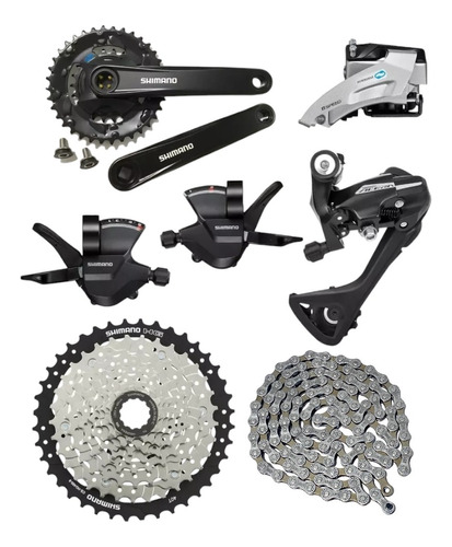 Kit Relação Shimano Altus 2x8v 16v 36/22d K7 11/40d Mtb 