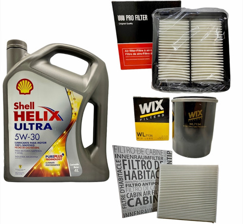 Kit Aceite Shell Sintetico Y Filtros Honda Fit 1.4 1.5 City