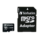 Tarjeta De Memoria Microsdxc Premium 64 Gb Verbatim Clase 10