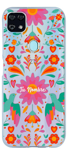 Funda Para Zte Tejido Mexicano Flores Corazones Nombre