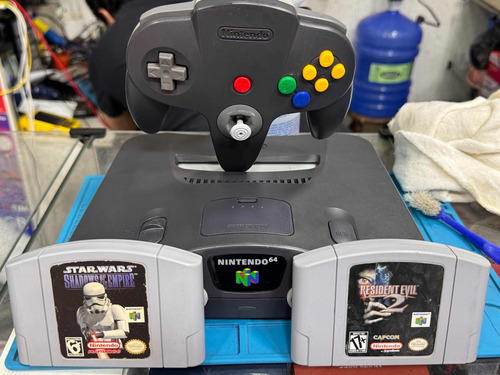 Nintendo 64 Com Controle Original Resident Evil E Star Wars