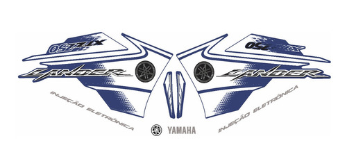 Kit Adesivos Emblema Faixas Yamaha Lander Xtz 250 2007 Azul