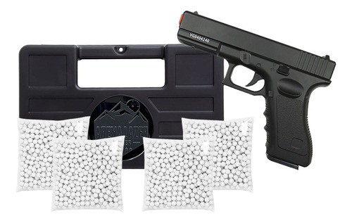 Pistola Airsoft Full Metal Glock V20 + Case + 2000 Bbs 0,20g