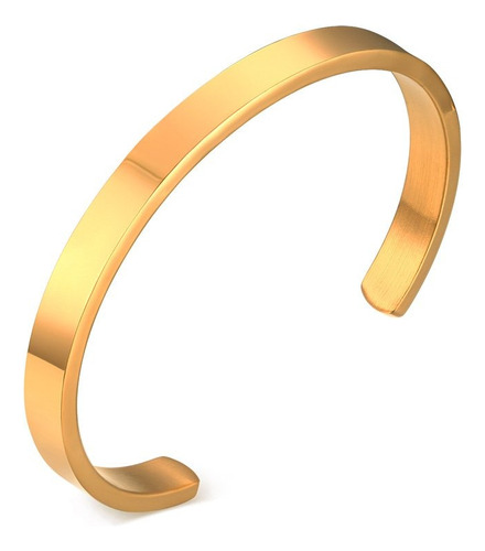 Pulseira Bracelete Aço Tungstênio Banhado Folheado Ouro 6m