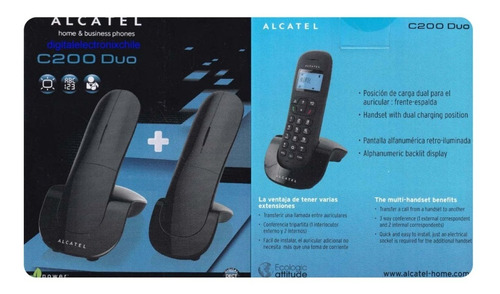 Telefonos Inalambricos Alcatel C/base Retroiluminado C200duo