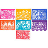 Papel Picado Enramada Plastico Dia De Muertos Paq. 50 Tiras