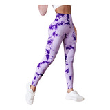 Leggins Deportivo Mujer Levanta Cola Estampado Morado