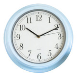 Reloj Pared Retro Pl. Mco Celeste 30cm Diam Color Del Fondo Blanco