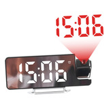 Reloj Despertador De Proyección, Pantalla Grande, Blanco