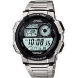 Reloj Casio Core Acero Ae1000wd 5 Alarmas Hora Mundial Crono