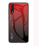 Capa Case Capinha Color Glass Vermelho Huawei Honor 9x 6.59