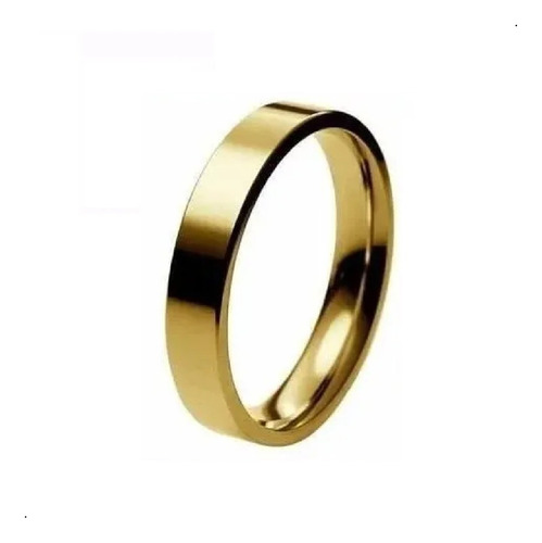 1 Aliança De Aliança Lindo Ouro 18k Banhada Tungstênio  4mm