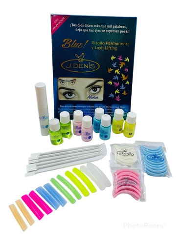 Kit Rizado Permanente Para Pestañas Lash Liftin Blue J Denis Color Todo Espesor 8 Mm Largo 180 Mm Tipo De Curvatura C