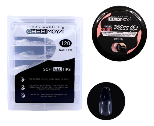 Kit  Gel Solido + Tips Soft Gel Cherimoya