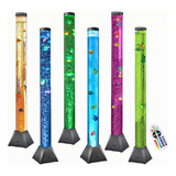 Tubo Sensorial Led Con Burbujas Y 10 Peces, 20 Colores