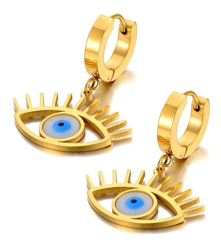 Aretes Ojos De Horus Laminados En Oro Para Mujer Dama