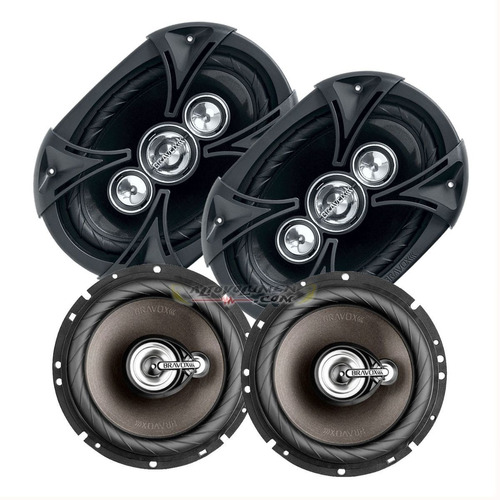 Kit Fácil Combo Parlantes Bravox 6x9'' B4x69bk Y 6'' Tr6bk