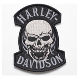 Patch Bordado Harley Davidson Old School Cinza Hdm027l075a09