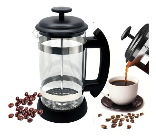 4 Cafeteras De Prensa Francesa 1000ml De Vidrio Y Acero Inox