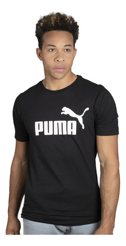 Remera Puma Essentials Logo Sportstyle Hombre Moda Negro