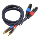 Cable Doble Xlr A Rca, Conector Profesional Chapado En Oro D