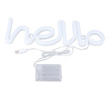 Hello Led Neon Sign Light, Decoração De Parede, Usb/bateria