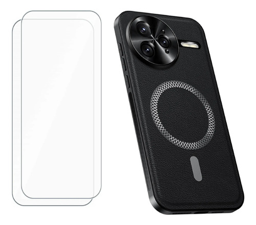 Funda Micas Carcasa Para Xiaomi Poco F7 Pro /redmi K80 Uso Rudo Cámara Protección Magnético Resistente Cuero Funda Estilo Empresarial Antihuellas