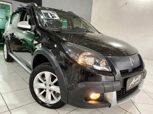 RENAULT SANDERO STEPWAY 1.6 AUTOMATICO 2013 PRETO COMPLETO
