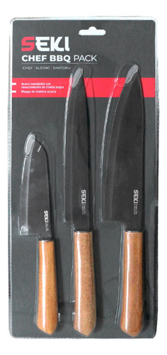 Set 3 Cuchillos Negro Seki