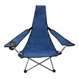 Sillon Silla Camping Unica De Aluminio Porta Vaso + Funda Color Azul