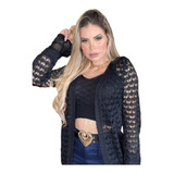 Blusa Rendada Crochê + Top Sem Bojo Conjunto Feminino Verão