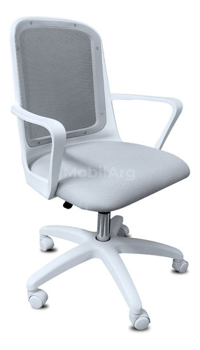 Sillon Ejecutivo Oficina Home Office Fresa Base Blanca