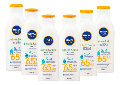 Nivea Sun Babies Kids Fps 65 200ml X6un